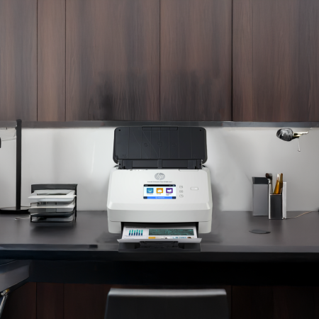 HP N7000 Enterprise Flow escaneando documentos empresariales a alta velocidad