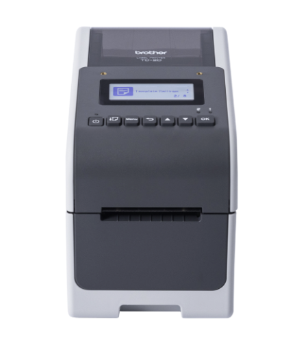Impresora Brother TD-2350D300 con resolución 300dpi, pantalla LCD, WiFi y Bluetooth. Perfecta para etiquetas detalladas y conectividad avanzada. Compra en Cantabria.