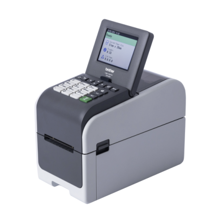 Impresora Brother TD-2350DSA203 con resolución 203dpi, pantalla táctil a color, WiFi y Bluetooth. Ideal para comercios modernos en Cantabria. Pide tu demo.